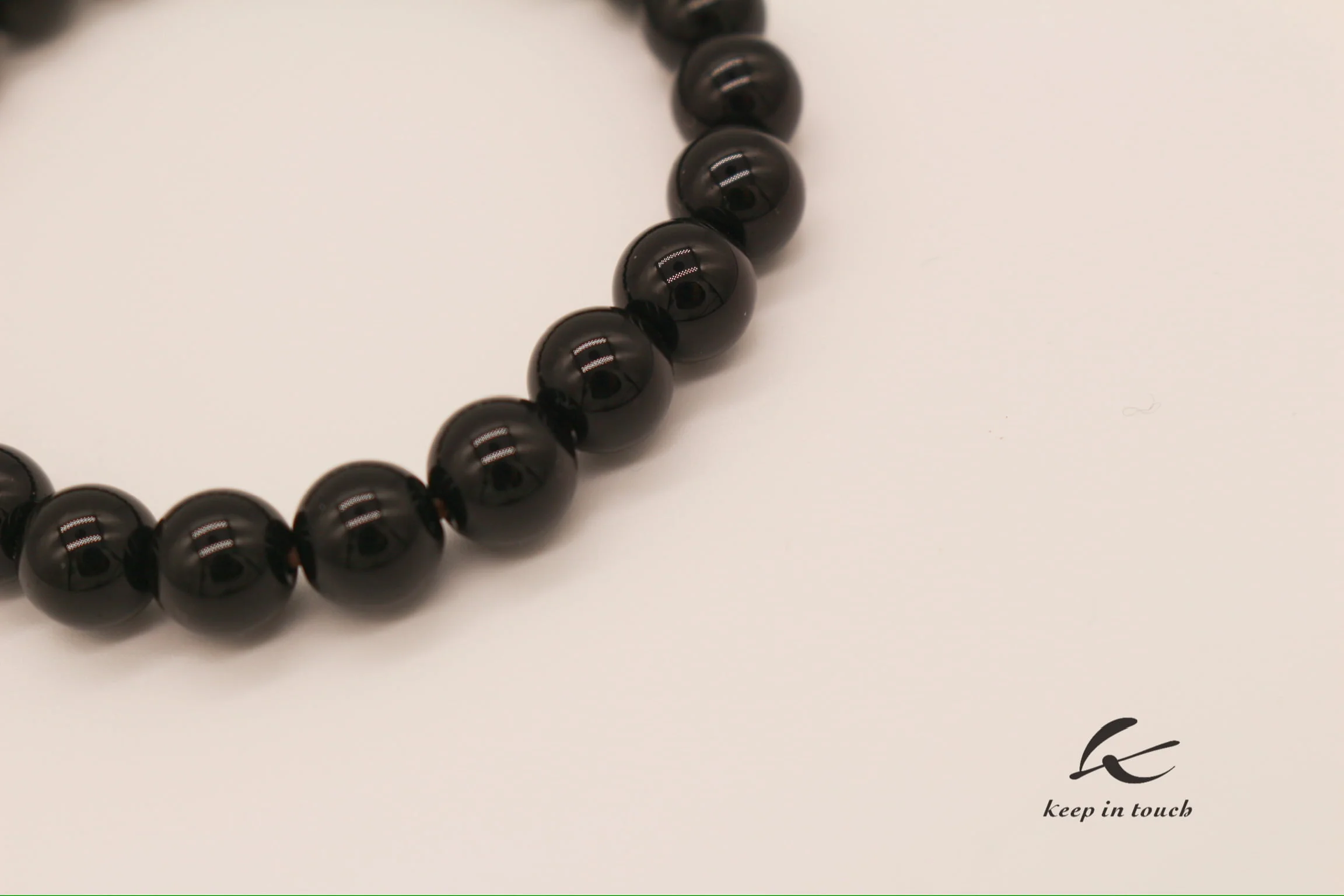 Black Agate Gemstone Sliver Beaded Bracelet - Image 11
