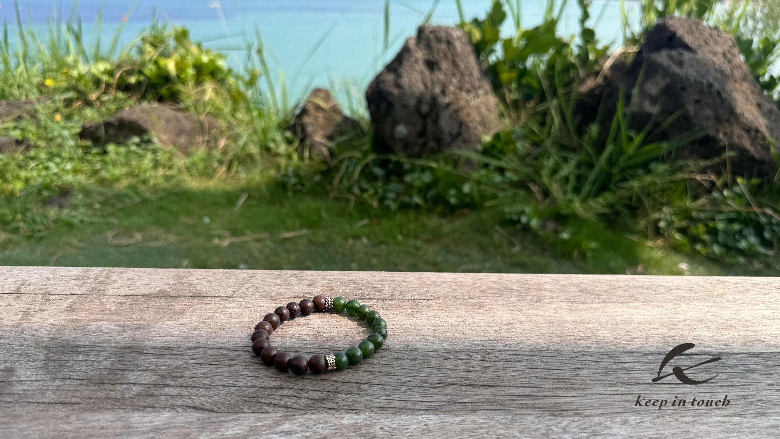 Sandalwood Hetian Jade Gemstone Beaded Bracelet - Image 8