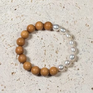 Pearl Barbie Sandalwood Beaded Bracelet